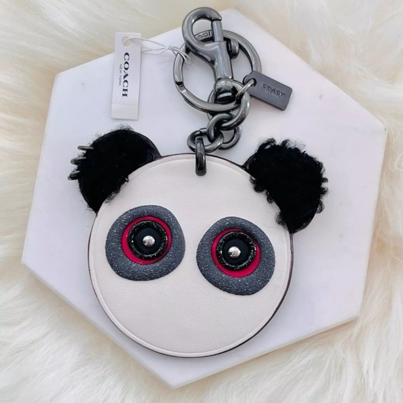 RARE: Coach Rocky Face Bag Charm Leather - Picture 1 of 7
